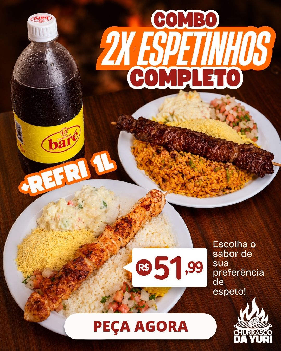 COMBO 2 ESPETOS COMPLETOS+REFRI 1L (1)